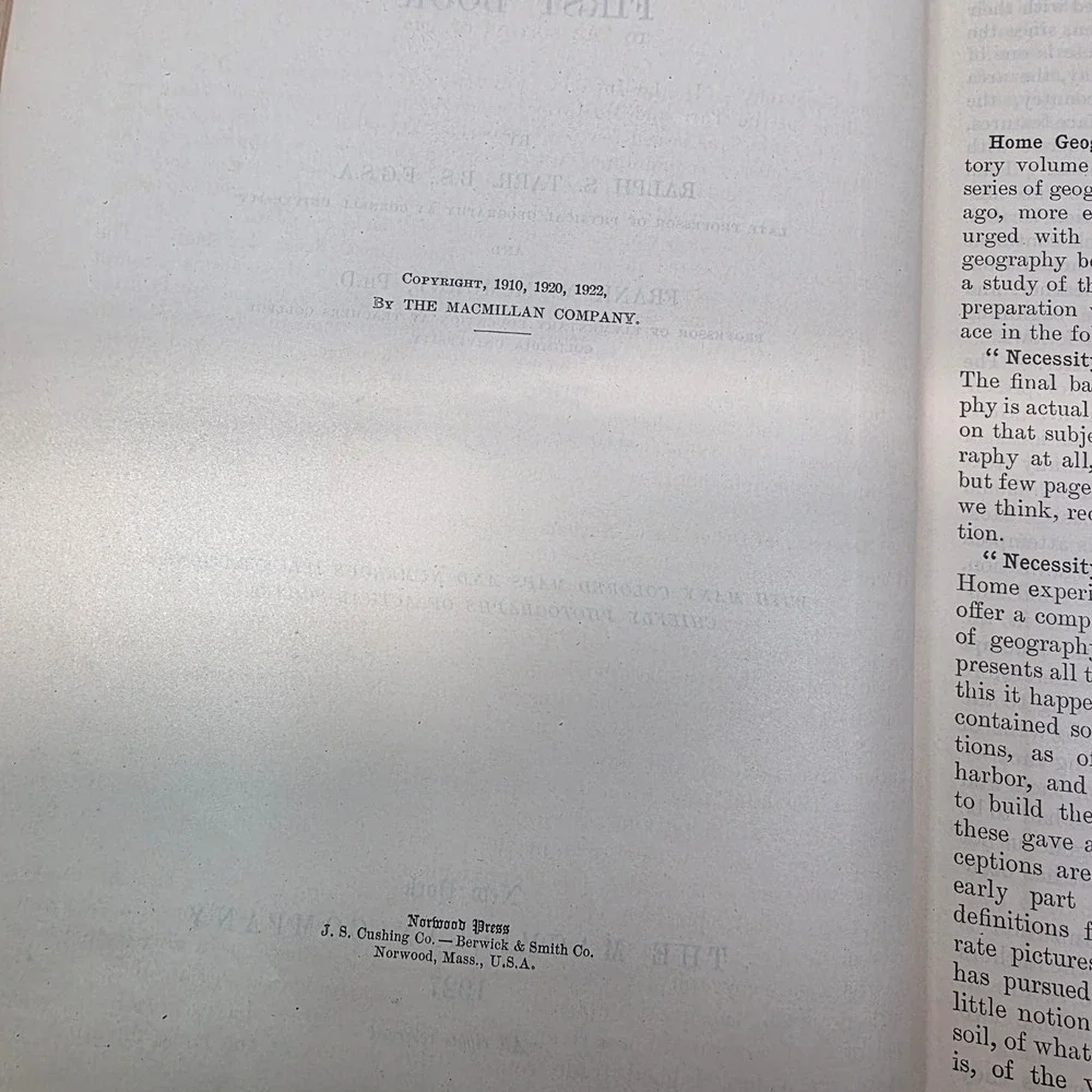 Macmillan‎ American Geography Textbooks 1927, 1934 Set of 2, GUC